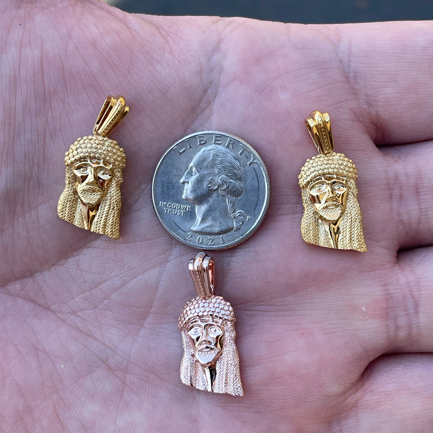 Solid Gold Micro BK Classic Jesus Piece