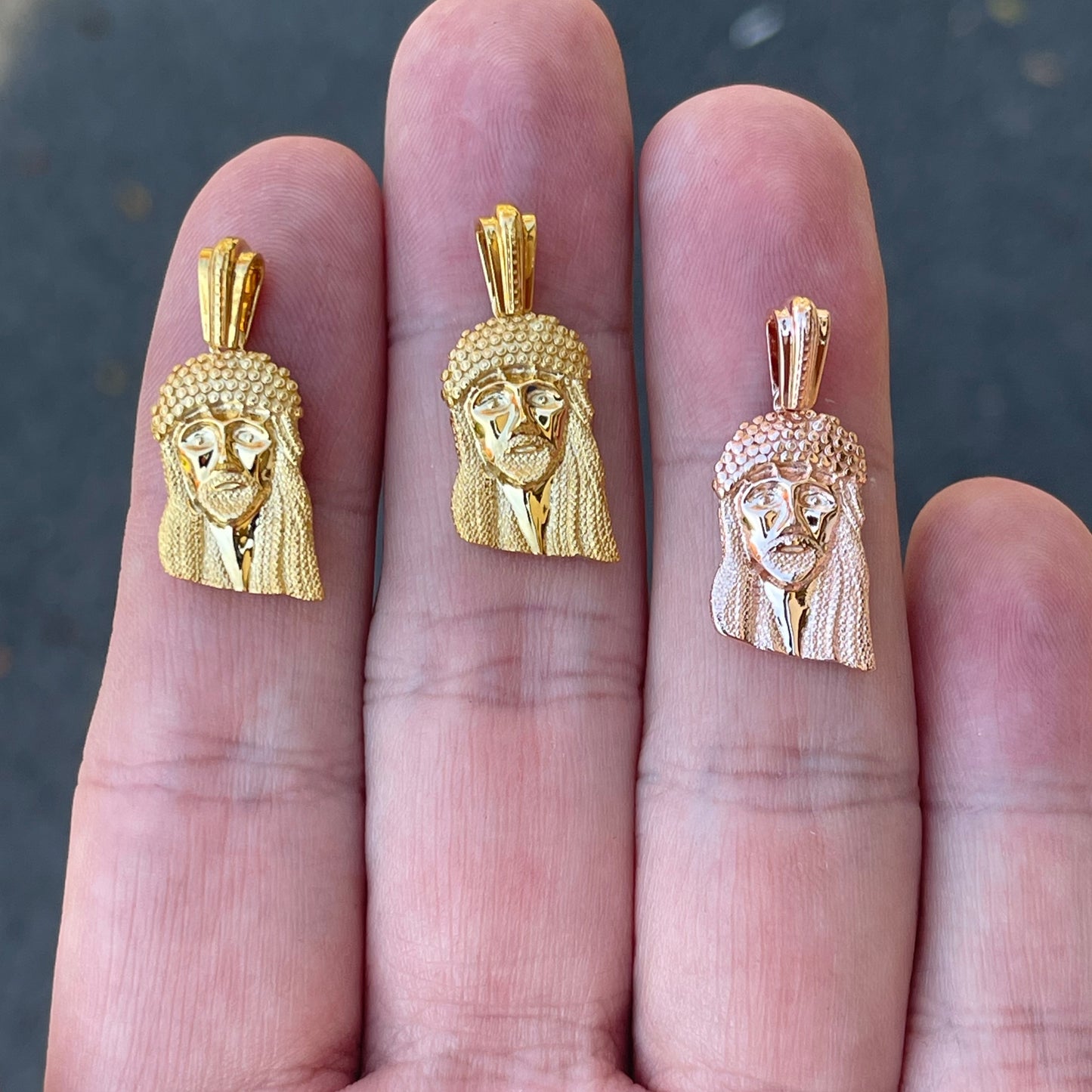 Solid Gold Micro BK Classic Jesus Piece