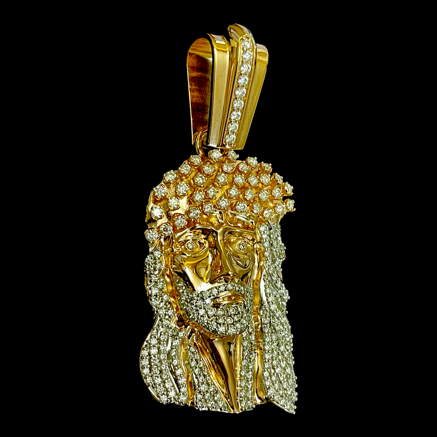 Solid Gold Large OG Kufi Jesus Piece