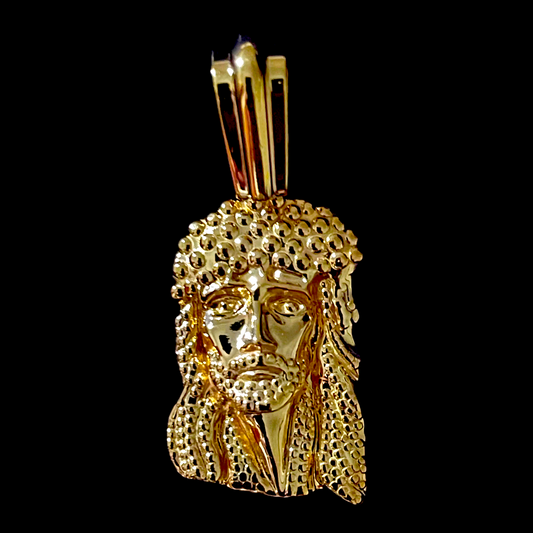 Solid Gold Small OG Kufi Stoneless Jesus Piece