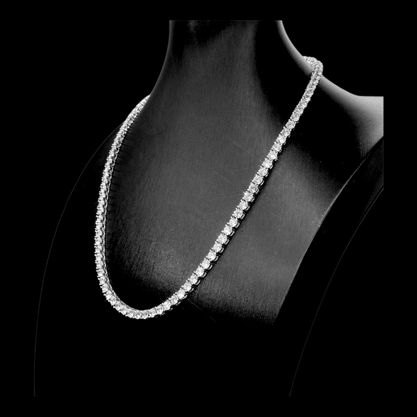 4mm - Round Cut Moissanite Tennis Necklace