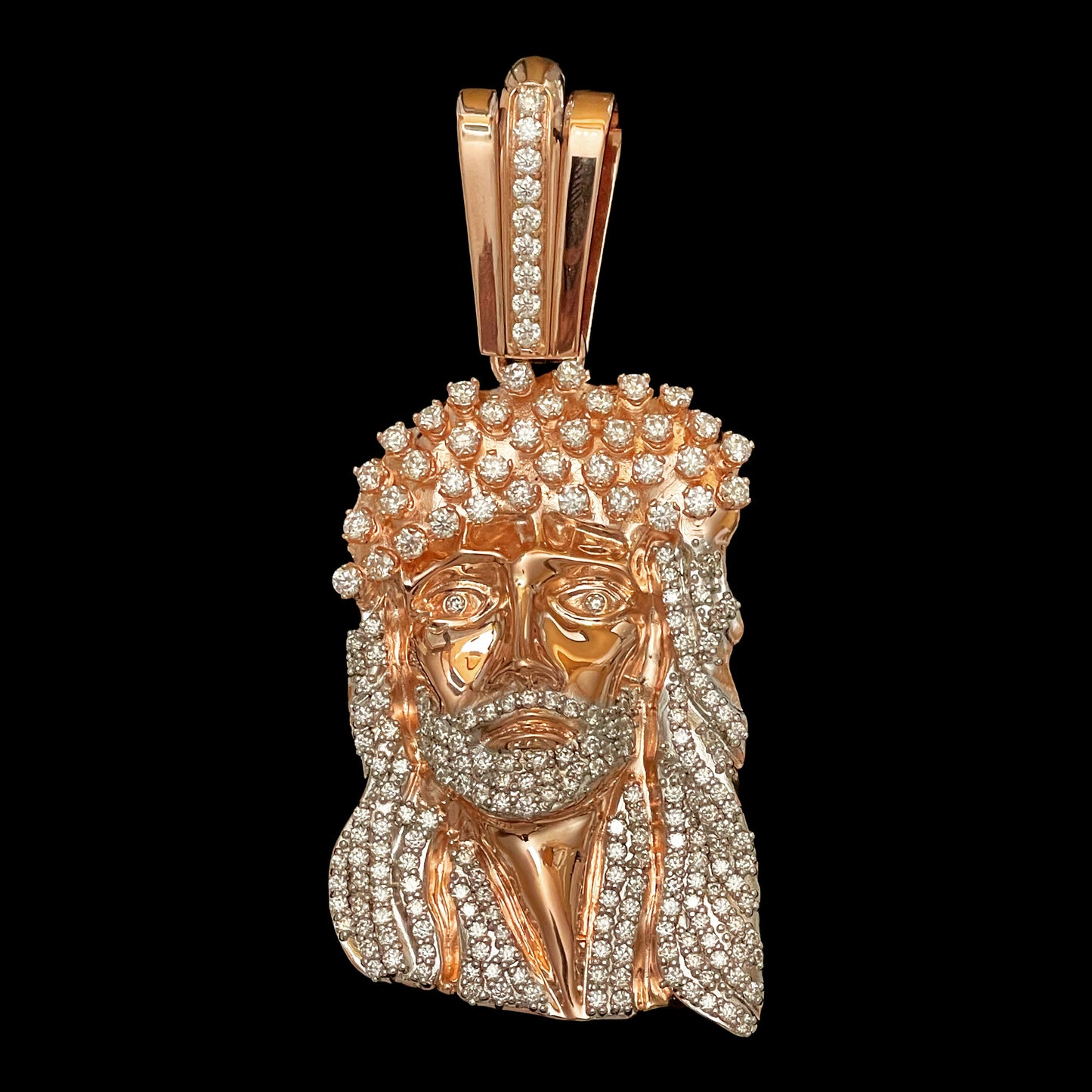 Solid Gold Small OG Kufi Jesus Piece