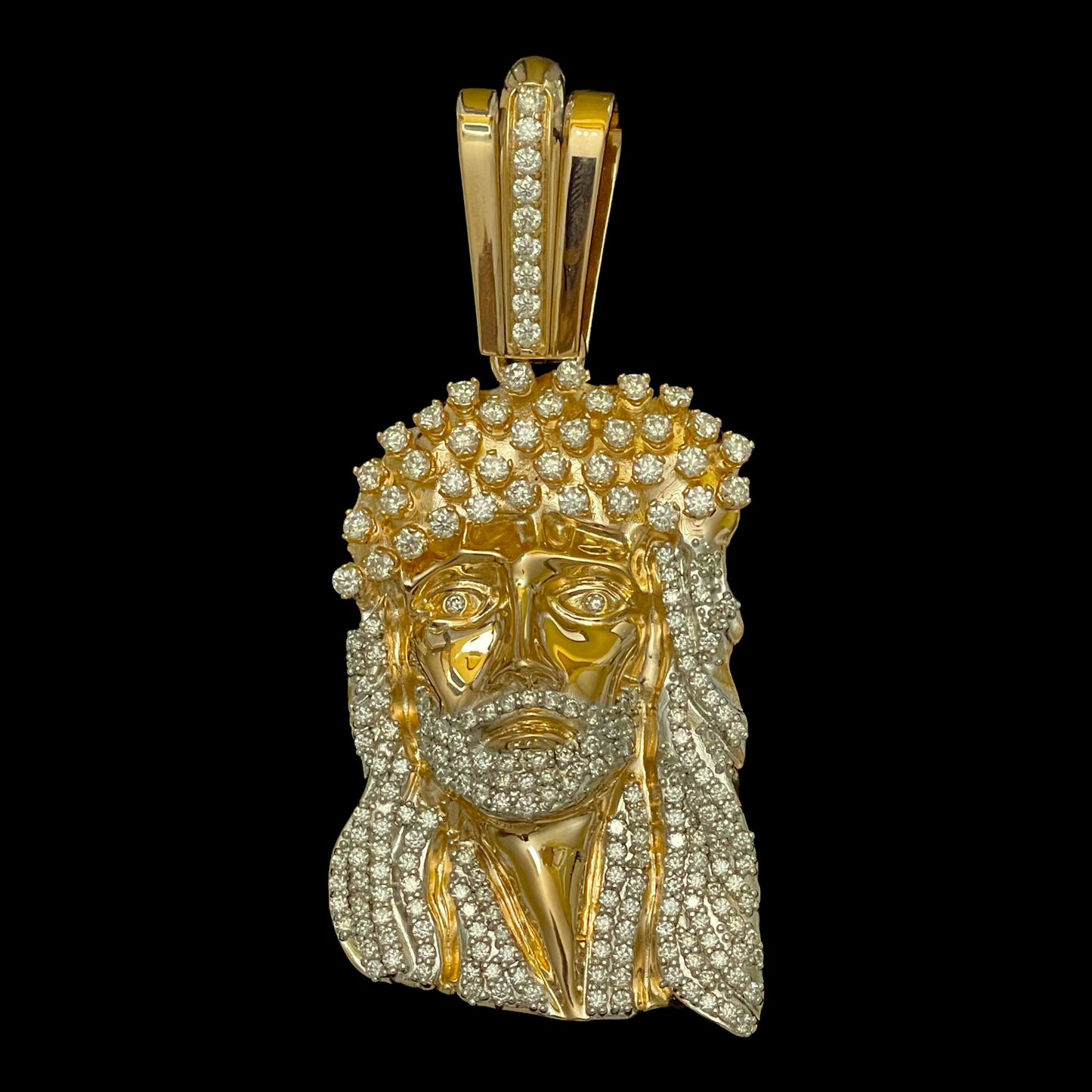 Solid Gold Small OG Kufi Jesus Piece