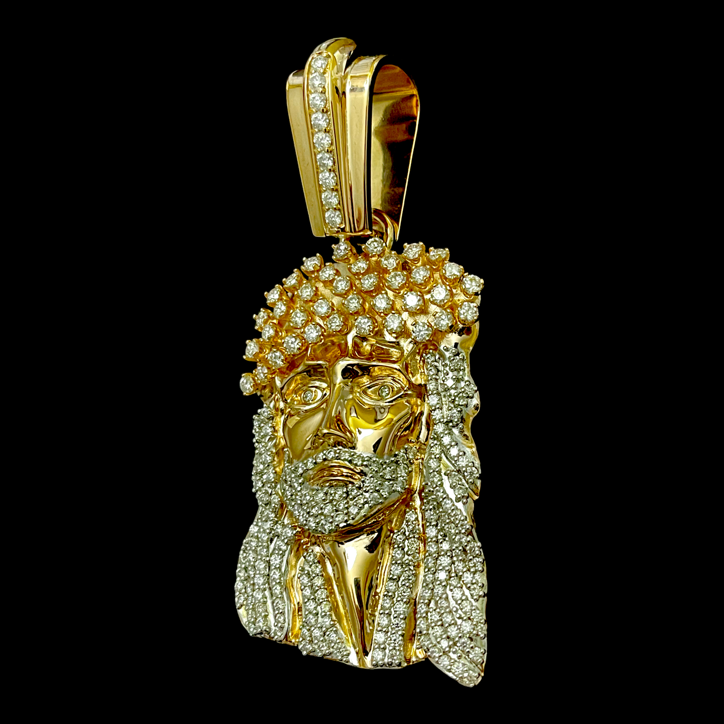 Solid Gold Large OG Kufi Jesus Piece