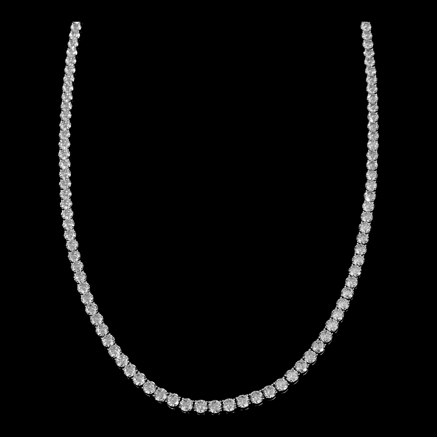5mm - Round Cut Moissanite Tennis Necklace