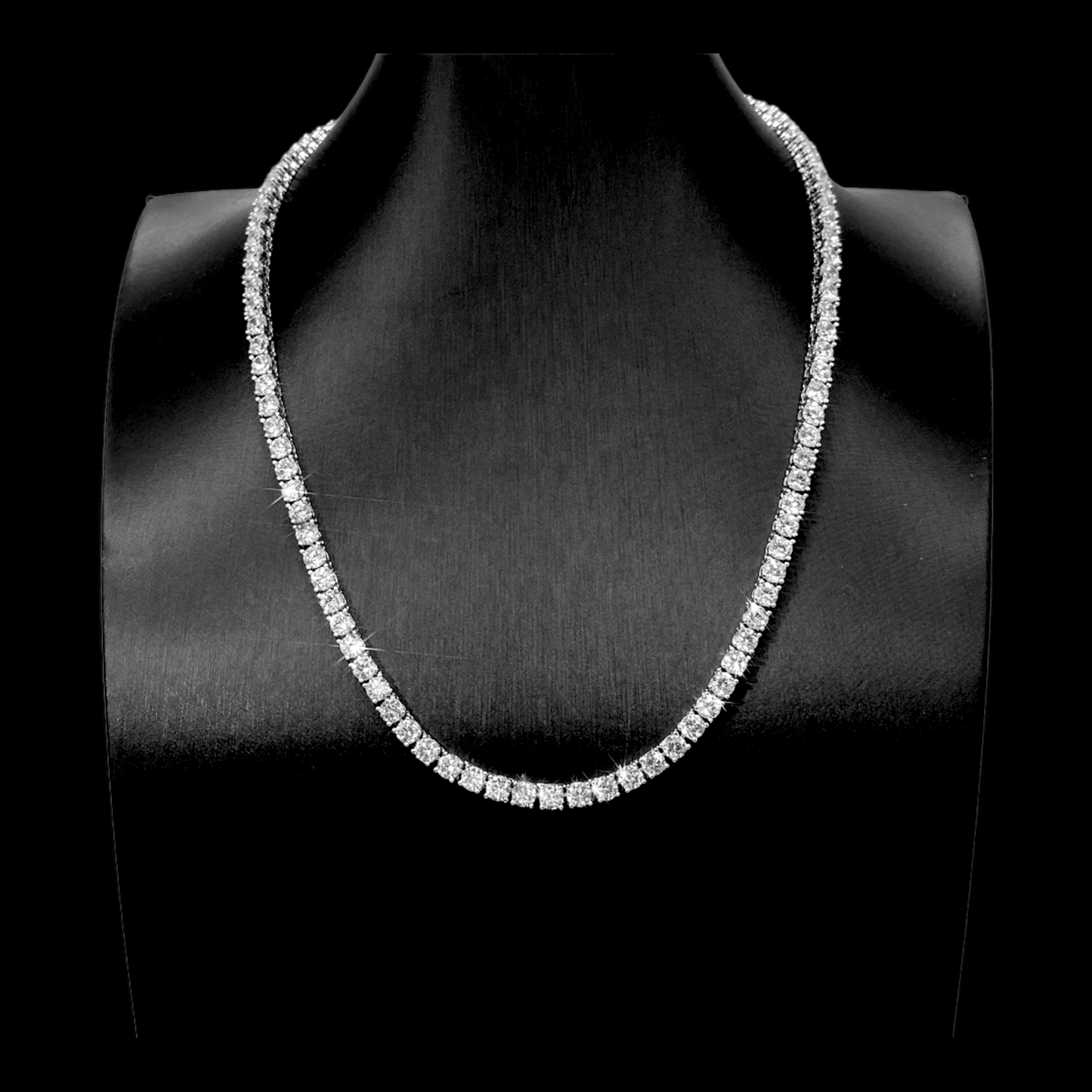 4mm - Round Cut Moissanite Tennis Necklace