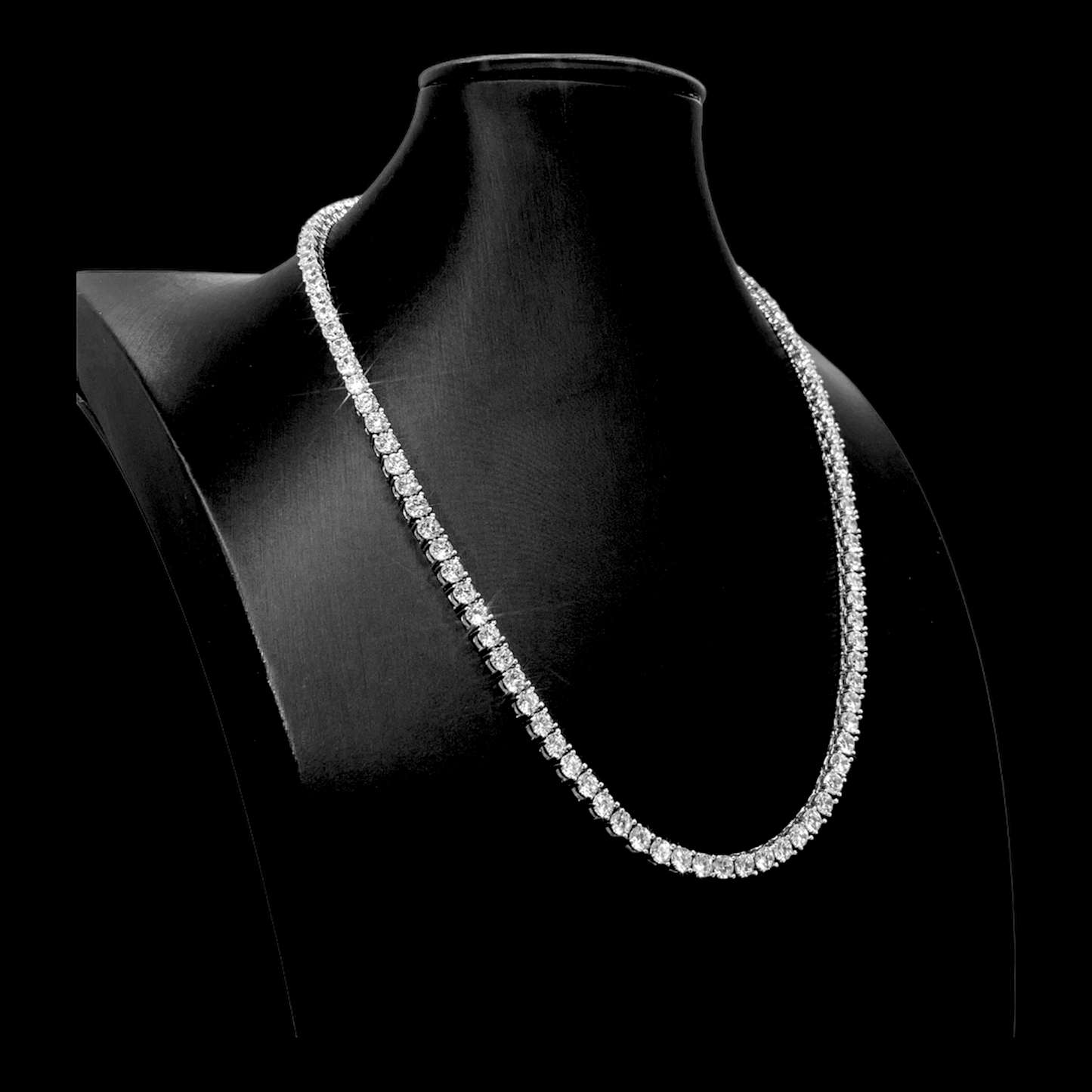 4mm - Round Cut Moissanite Tennis Necklace