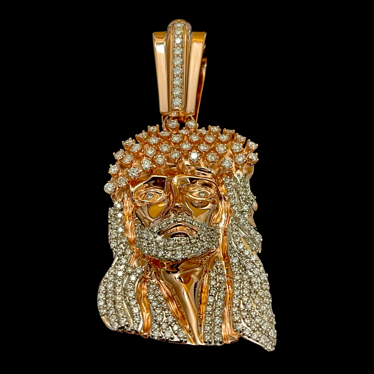 Solid Gold Small OG Kufi Jesus Piece