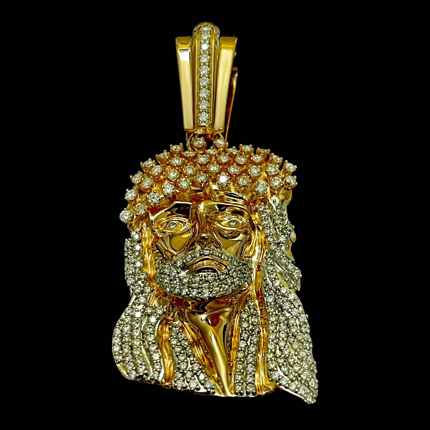 Solid Gold Large OG Kufi Jesus Piece