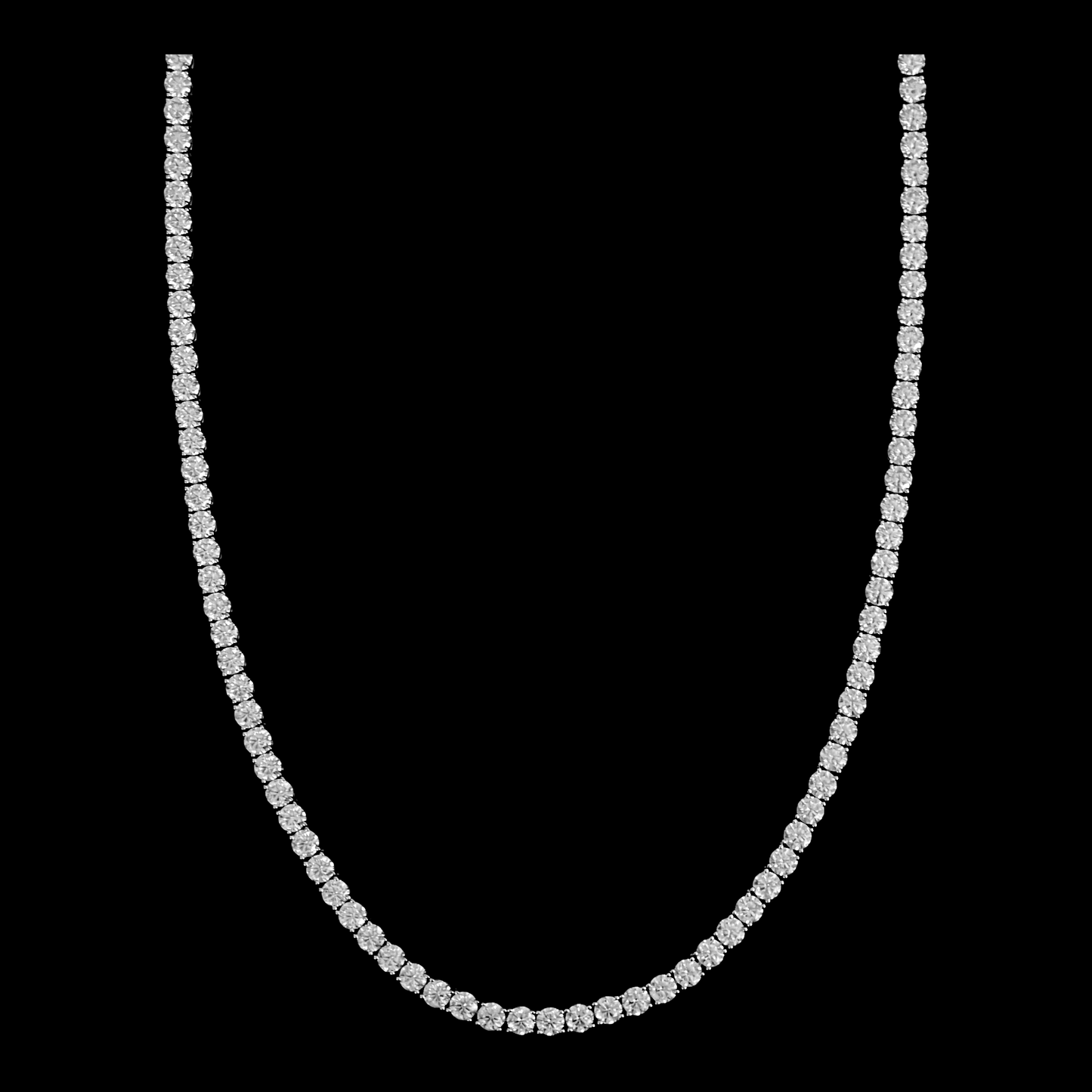 5mm - Round Cut Moissanite Tennis Necklace