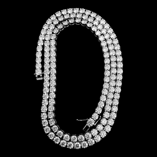 5mm - Round Cut Moissanite Tennis Necklace